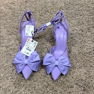 Zara Lavender Bow Heels